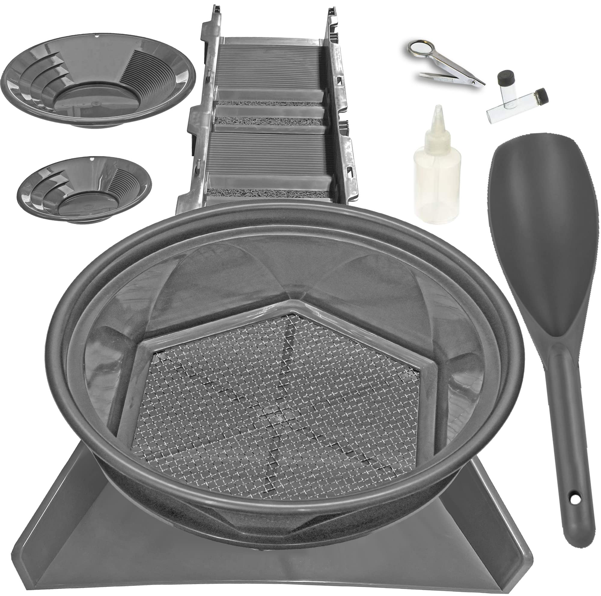 Survival Gold Panning Kit With Sluice Box | Gold Panning Supplies