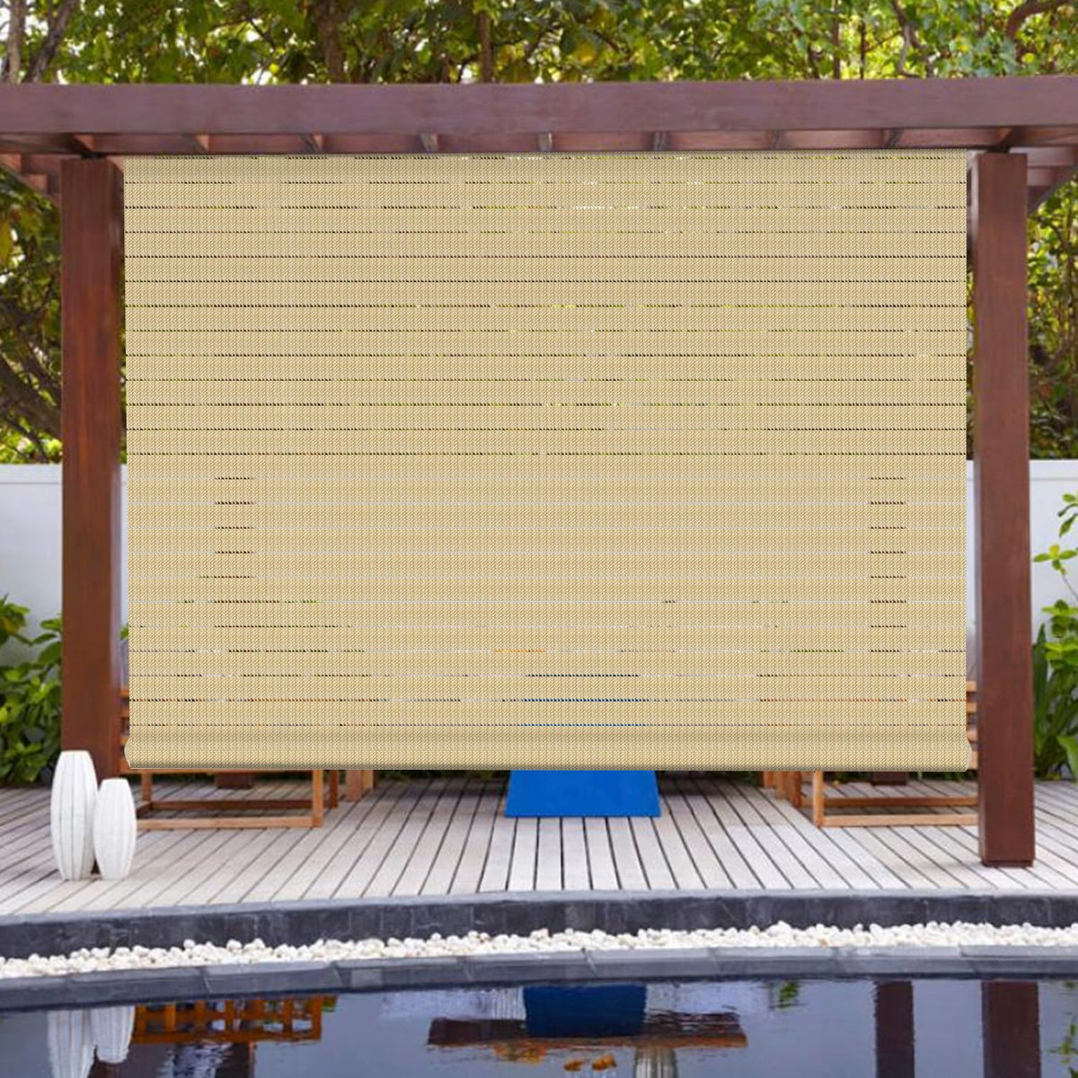 Patio Paradise Shades Roll Up Outdoor 5'Wx6'H Roller Shade Exterior Patio Blinds For Outside Porch Deck Balcony Pergola Carport,