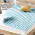Best Price Mattress 2 Inch Egg Crate Memory Foam Mattress Topper, Cooling Gel Infusion, Queen, Blue
