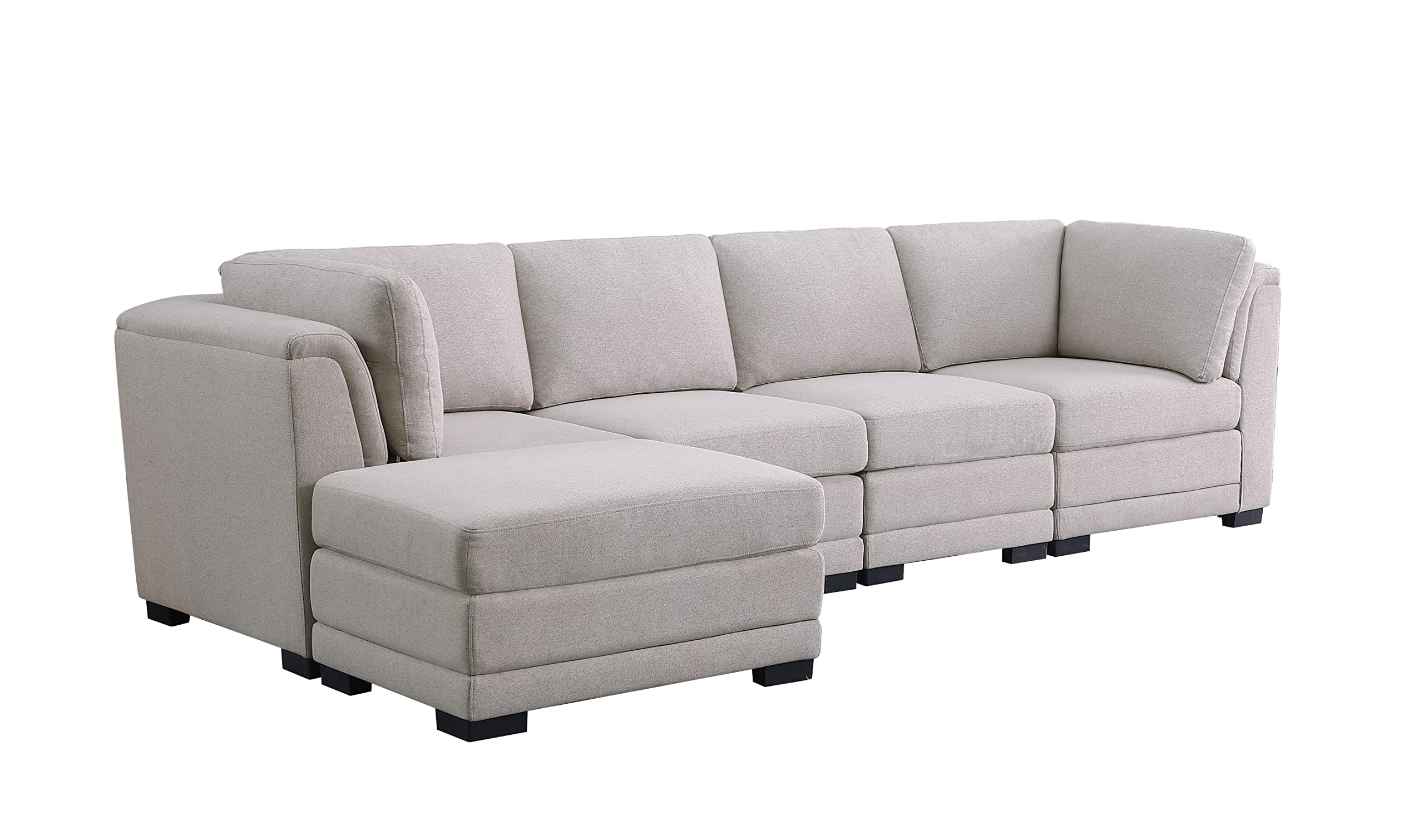 Lilola Home Kristin Sectional Sofa with Ottoman