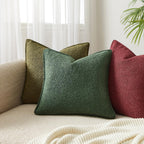 Juspurbet Green Boucle Throw Pillow Covers 24X24 Inch Set Of 2 For Couch Bedroom Sofa Living Room Decorative Soft Thick Textured