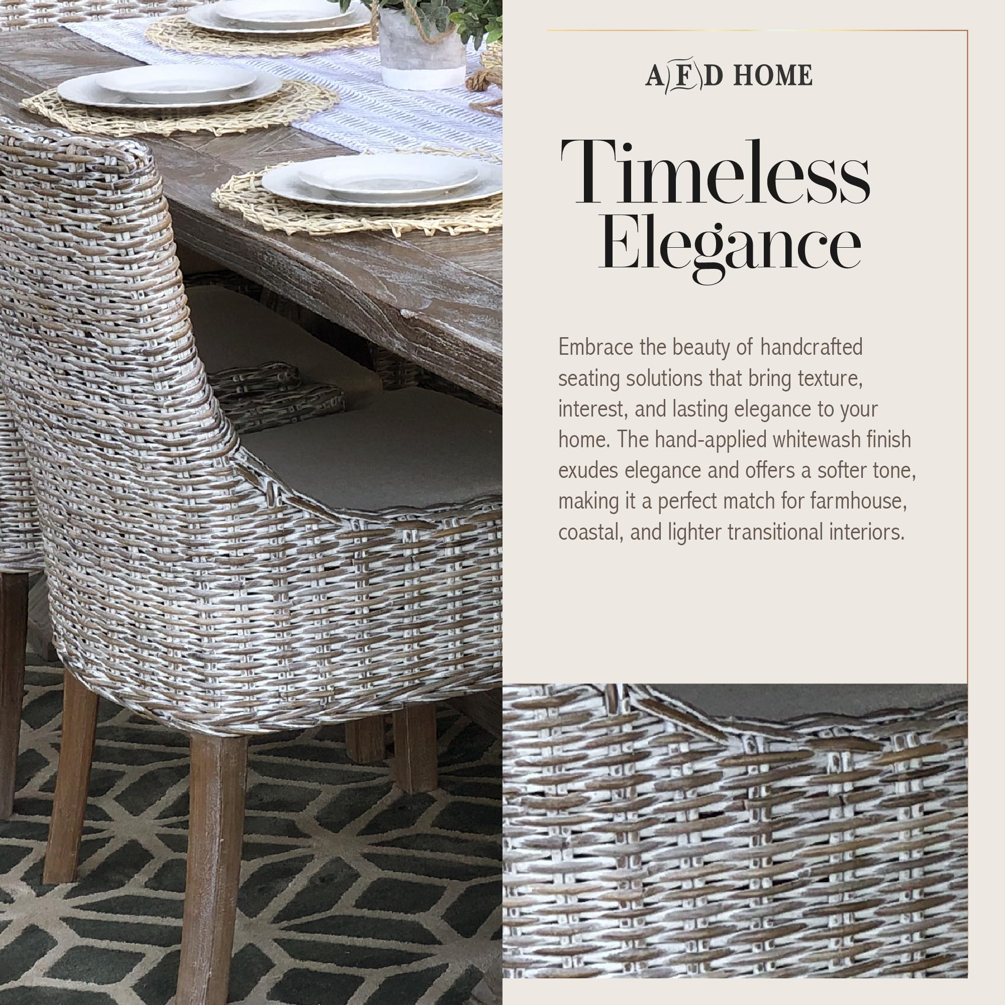 AFD Home Alfresco Kuba-Weave Wicker Dining Chair - Thumbnail 4