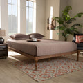 Baxton Studio Iseline Modern and Contemporary Walnut Brown Finished Wood King Size Platform Bed Frame