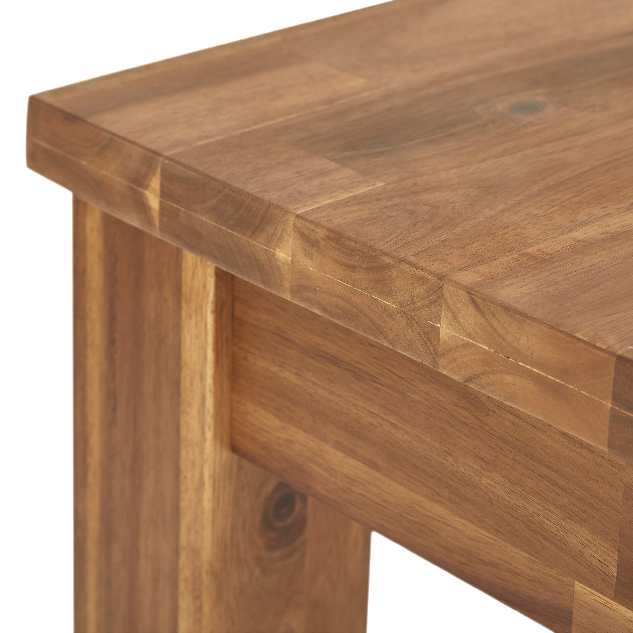 New Pacific Direct Tiburon Tv Bench ,Solid Acacia Wood,Amber Brown