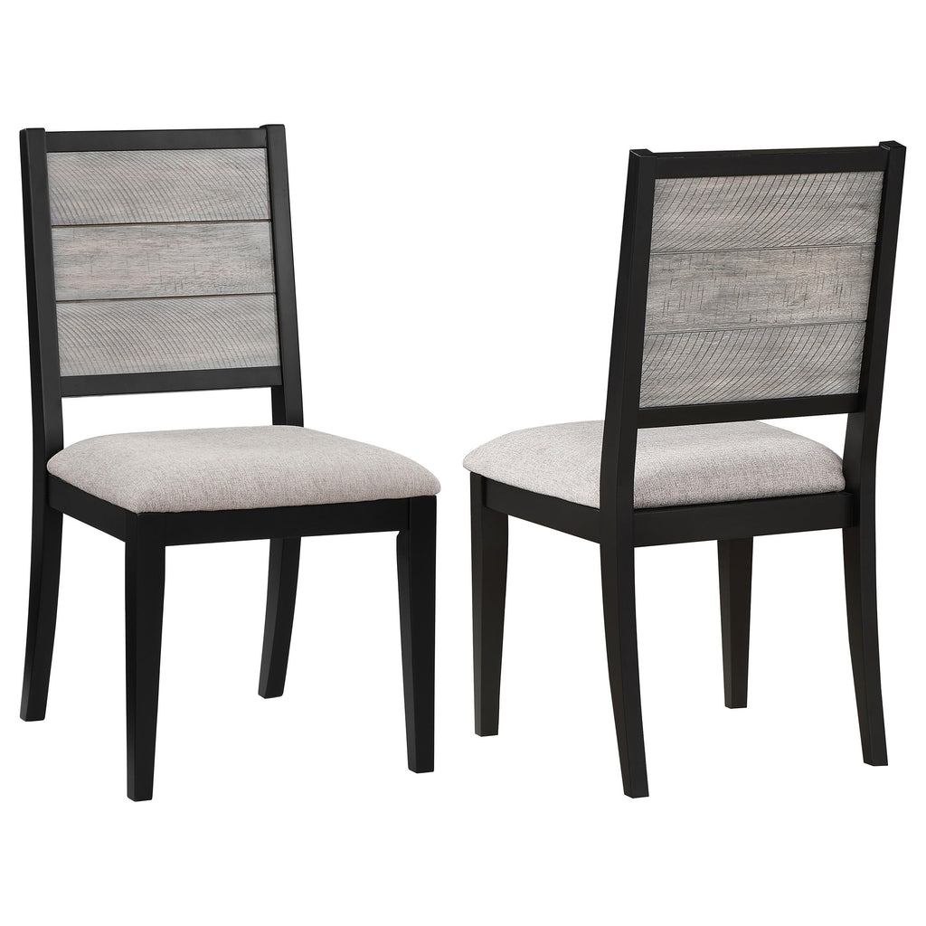 Coaster Home Furnishings Elodie Upholstered Padded Seat Dining Side Chair Dove Grey And Black (Set Of 2)