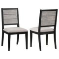 Coaster Home Furnishings Elodie Upholstered Padded Seat Dining Side Chair Dove Grey And Black (Set Of 2)