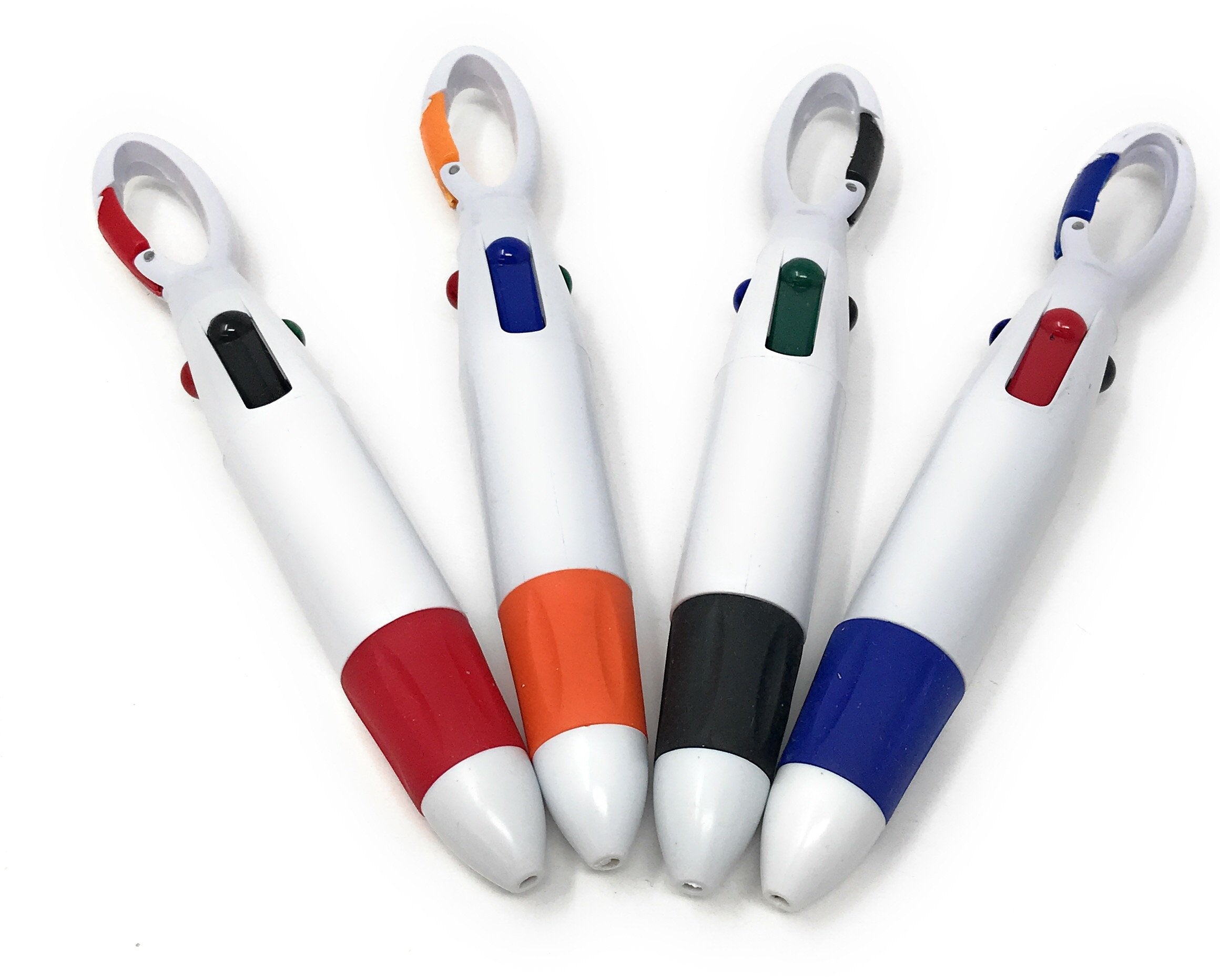 Funiverse 20 Bulk Multi-Colored Ink Shuttle Pen With Carabiner Clip Assortment