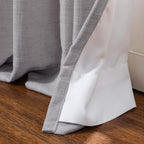 Twopages Double Layer Lined Pinch Pleated Curtain Rock Grey Linen Blend Light Filtering Room Darkening Curtain For Kitchen, Wind