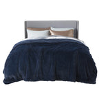 Bedsure Faux Fur King Size Blanket Navy Blue - Fuzzy, Fluffy, And Shaggy Faux Fur, Soft And Thick Sherpa, Cozy Warm Decorative G