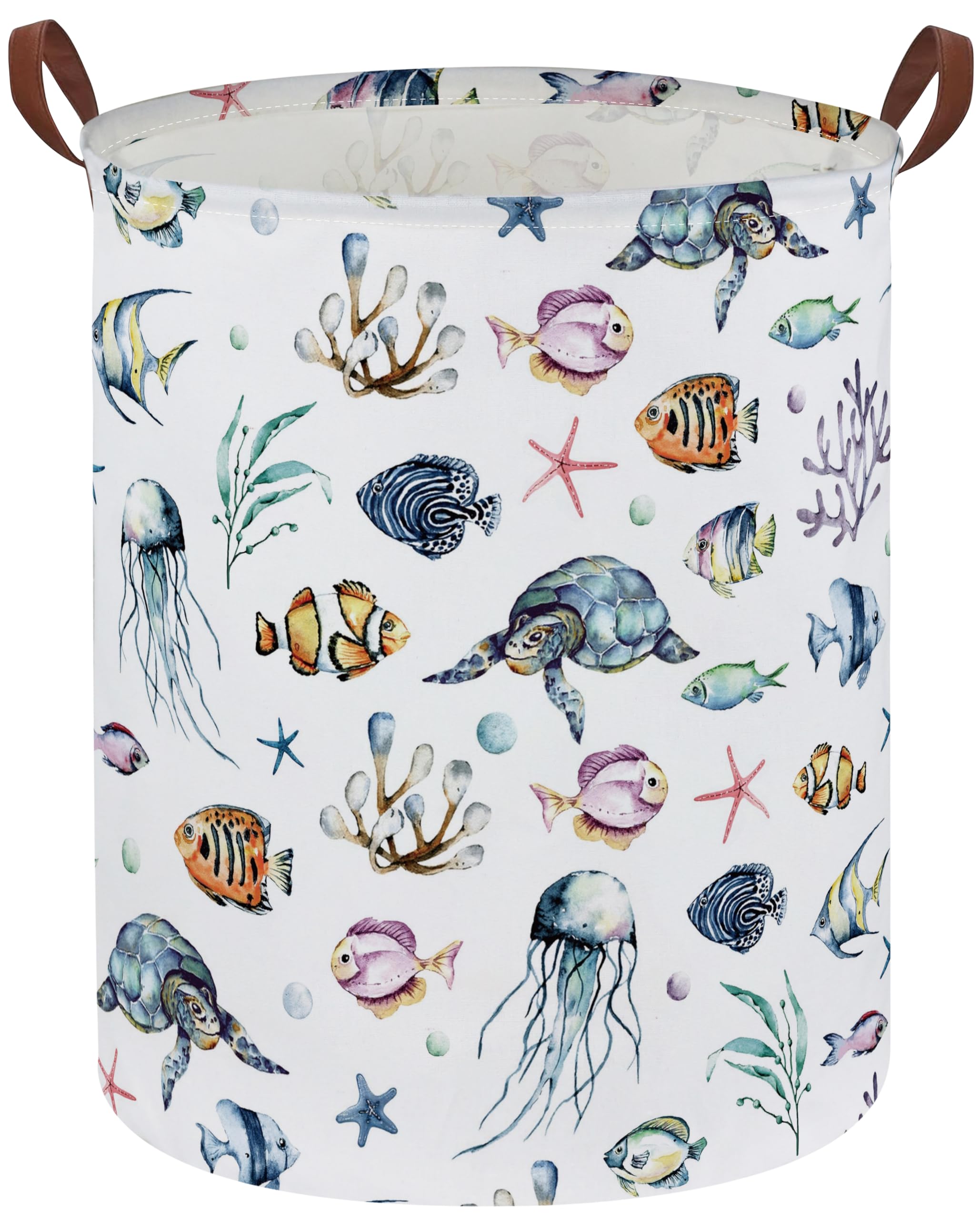 Sanjiaofen Kids Laundry Hamper,Ocean Laundry Basket Collapsible Boys and Girls Storage Baskets for Home Decor,Office,Toy Organiz