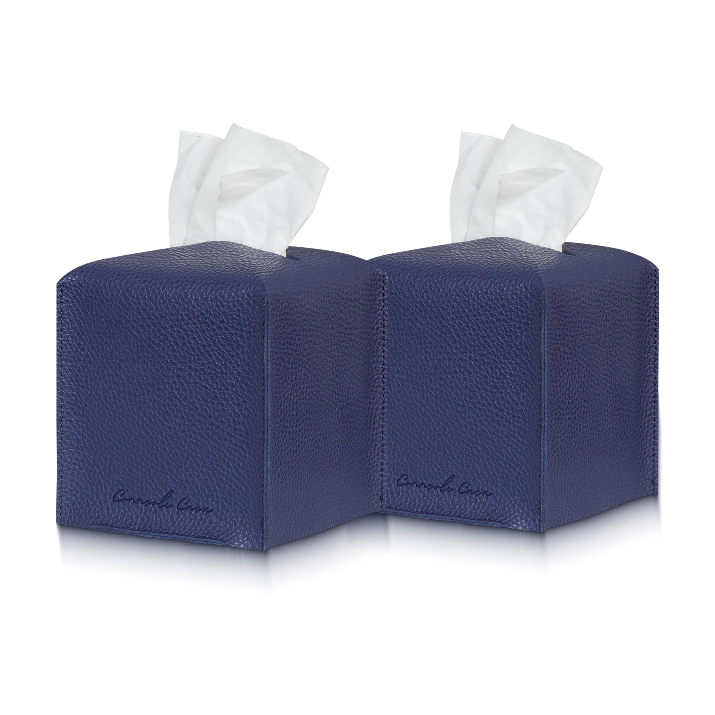 Connsole Casa Premium Pu Leather Tissue Box Holder - Elegant Hotel-Style Blue Tissue Box Cover For Enhanced D  Cor Of Home, Offi