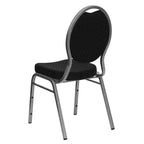 Flash Black-Pattern Fabric Teardrop-Back Stacking Banquet Chair