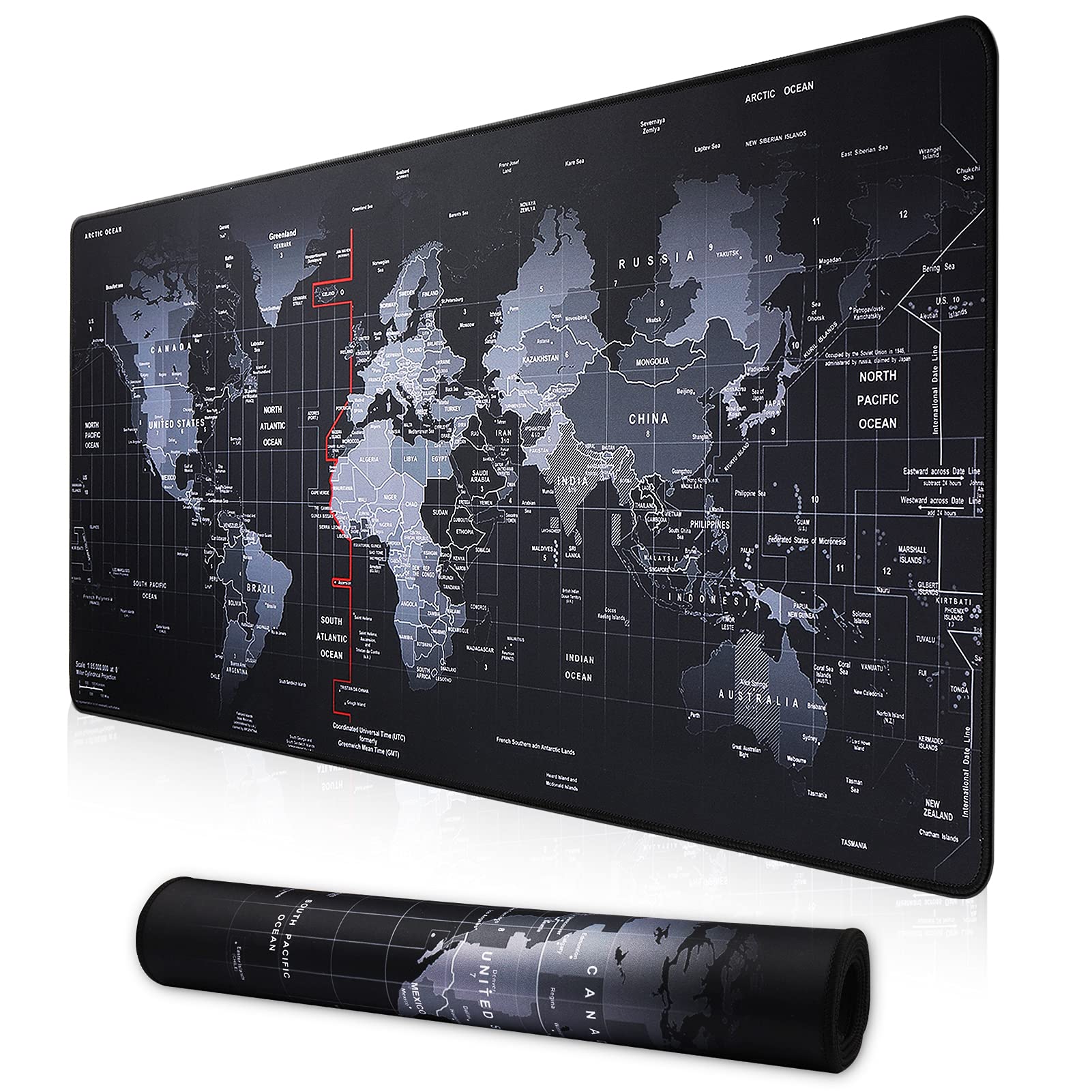 Cmhoo Xxl Professional Large Mouse Pad & Computer Game Mouse Mat (35.4X15.7X0.1In, Map) (90 * 40 Map)