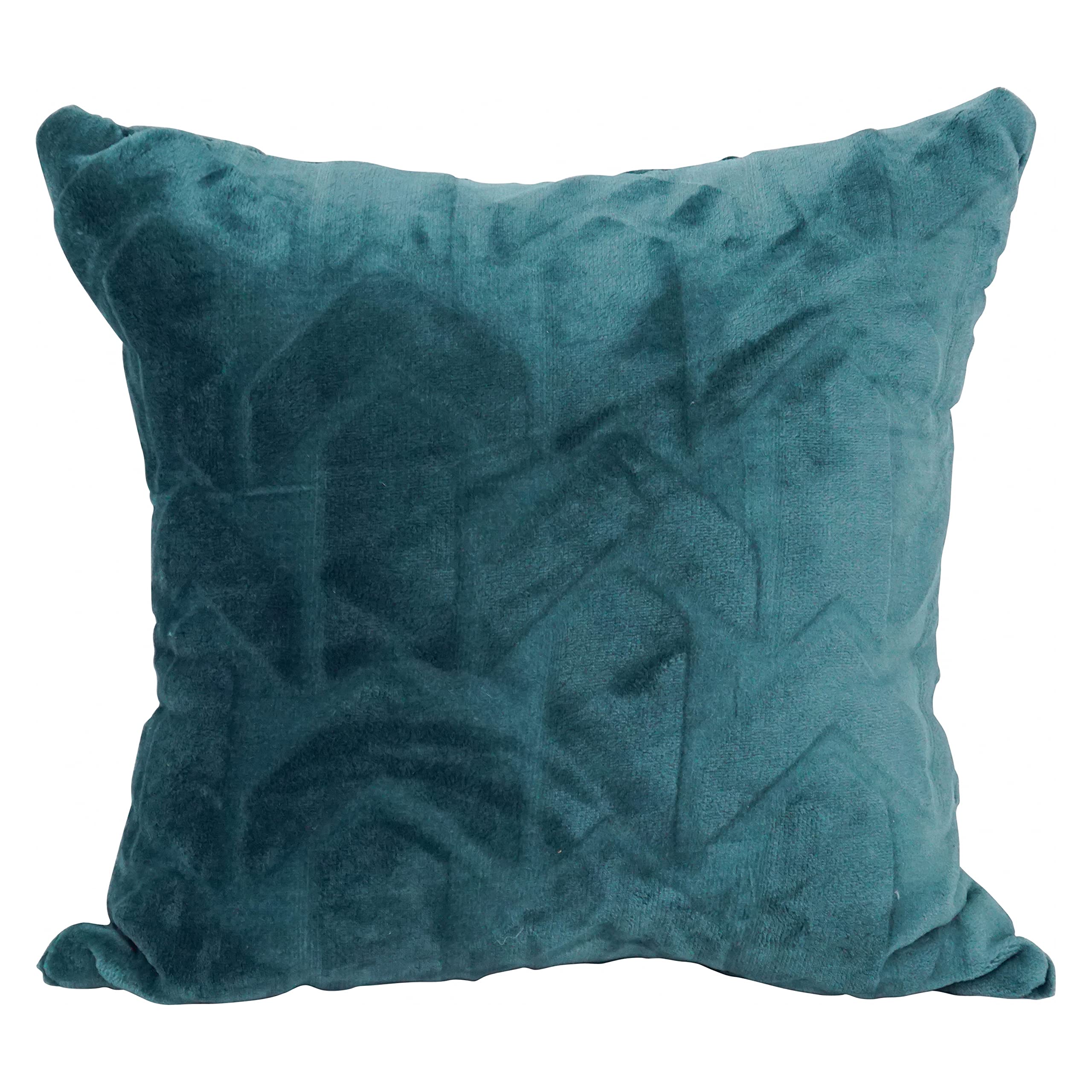 Blazing Needles Square Faux Fur Throw Pillow, 17&quot;, Agora Teal