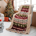 Christmas Sherpa Blanket Plush Throw In Twin Size 60' X 80', Fleece Reversible Blankets For Bed And Couch, Super Soft Comfy Wa