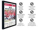 12X21.5 Frame For Newspapers | Solid Pine Natural Wood Frame, Black Finish | Uv Resistant Picture Frame Grade Protective Acrylic