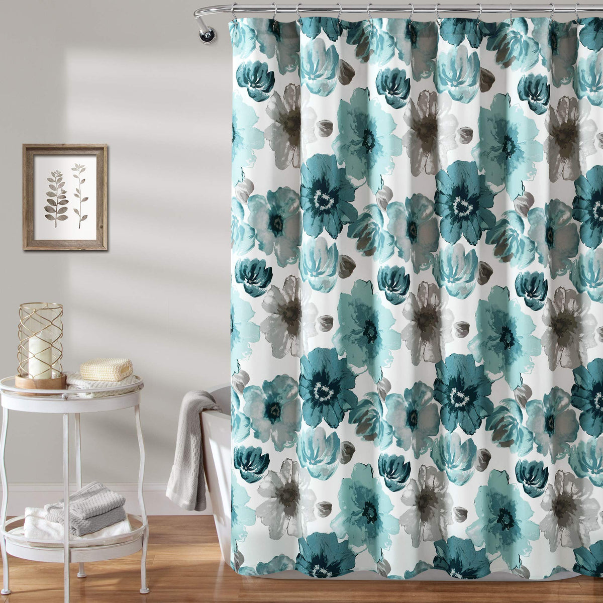 Lush Decor Leah Shower Curtain, 72' X 72', Blue