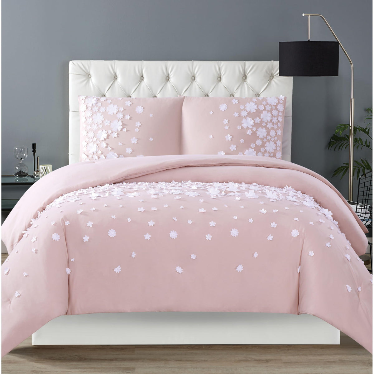 Christian Siriano Ny Confetti Flowers Comforter Set, Twin Xl, Blush Pink 2