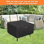 Agustone Patio Table Cover, 38 Inch Square Outdoor Table Cover, Waterproof Protective Covers Patio Furniture Covers - 38 X38 X 2