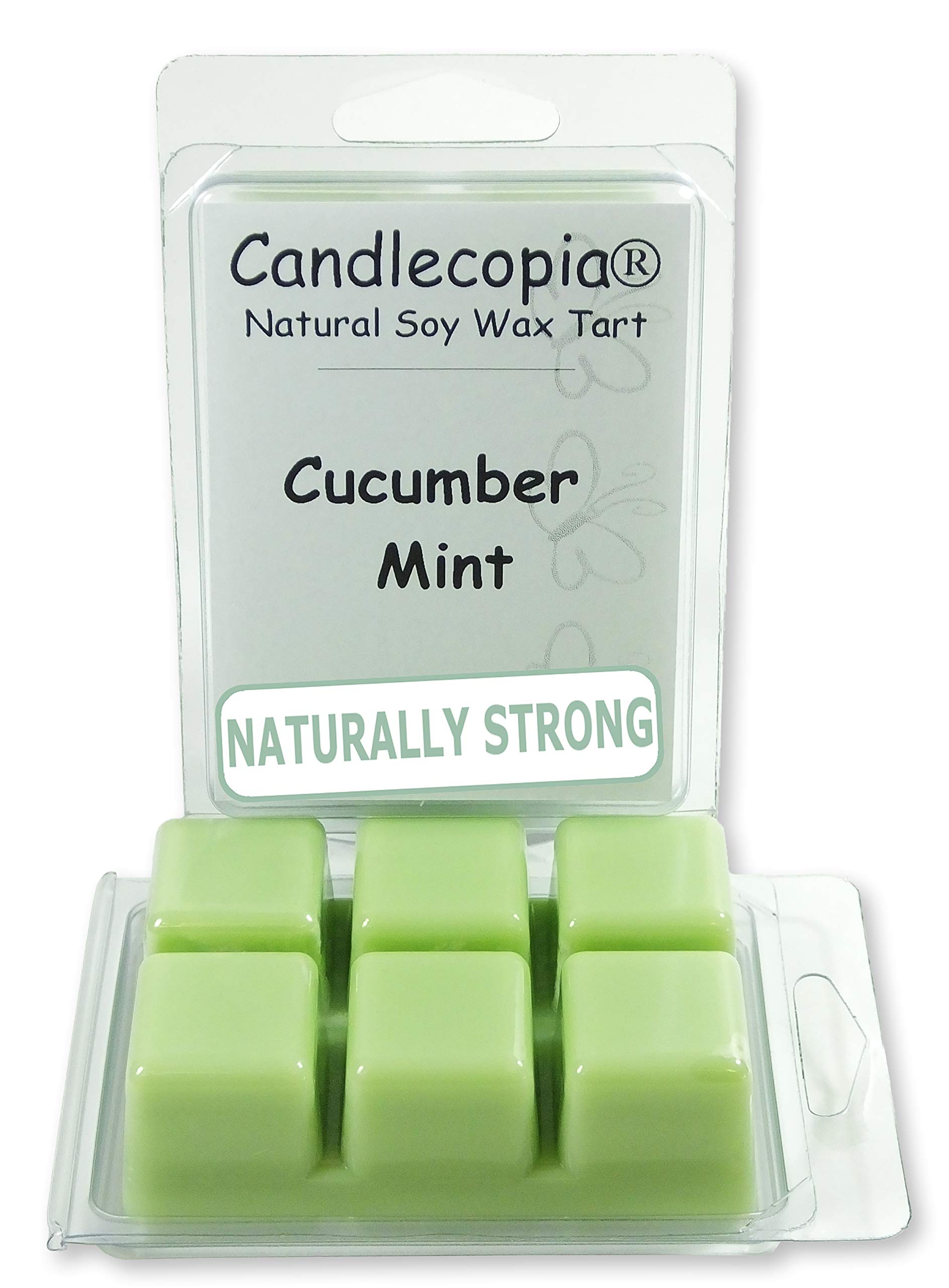 Candlecopia Cucumber Mint Strongly Scented Hand Poured Vegan Wax Melts, 12 Scented Wax Cubes, 6.4 Ounces in 2 x 6-Packs