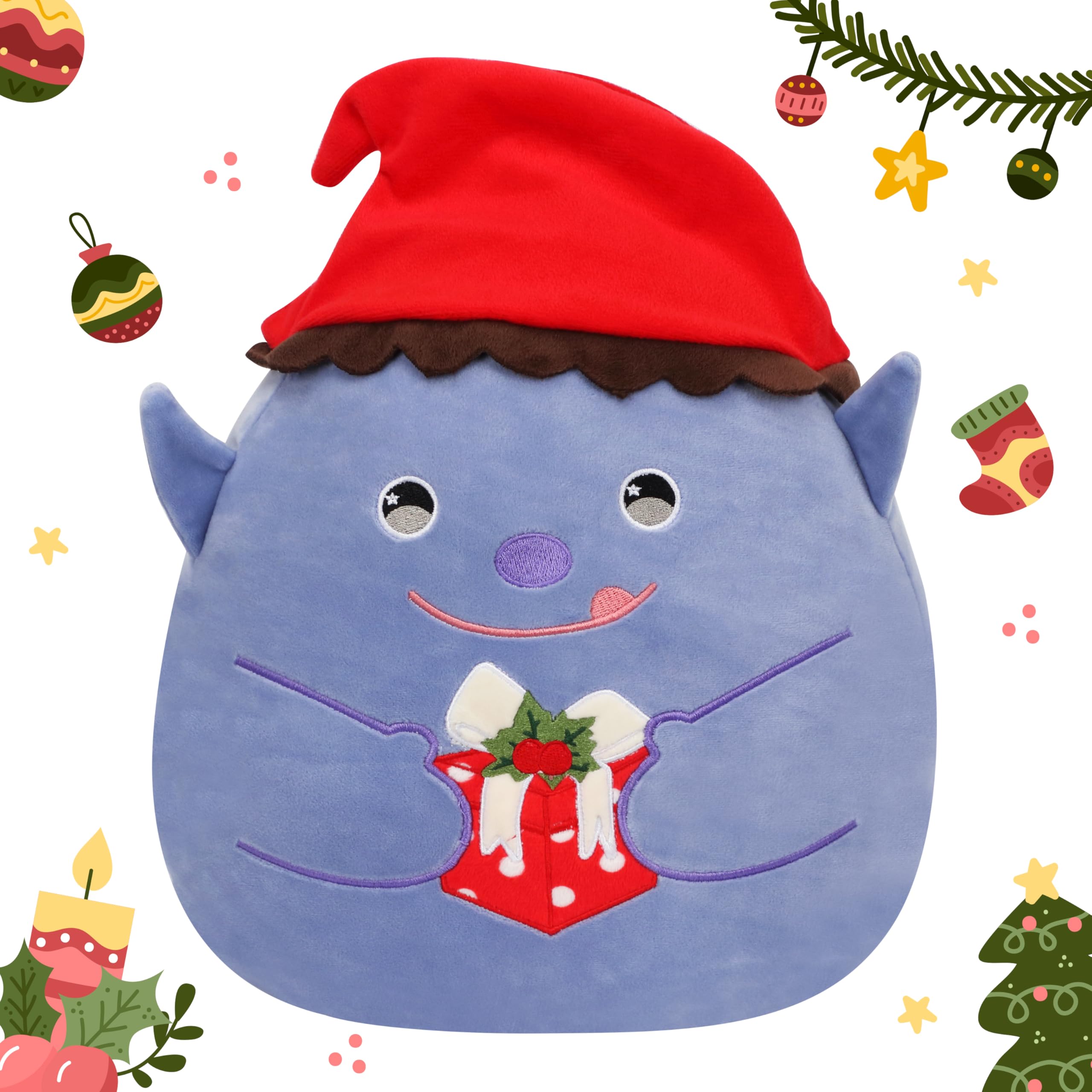 Hopearl Christmas Elf Plush Toy, Xmas Pillow Huggable Stuffed Animal, Smooth Plushies Pillow, Cute Festival Gifts For Kids Boys