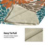 Cxmeifly Burnt Orange Brown Teal Pillow Covers 20X20 Inch Set Of 2 Dahlia Floral Decor Throw Pillows Summer Modern Geometry Flow