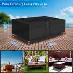 Superhold Outdoor Coffee Table Cover - Rectangule Patio Coffee Table Cover Waterproof (48L X 28W X 13H, Black) Outdoor Table Cov