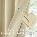 Bgment Short Blackout Curtains 48 Inches Length - Rod Pocket Thermal Insulated Room Darkening Window Drapes For Kitchen Bedroom Bathroom, Grey, 2 Panels, 42 X 48 Inch