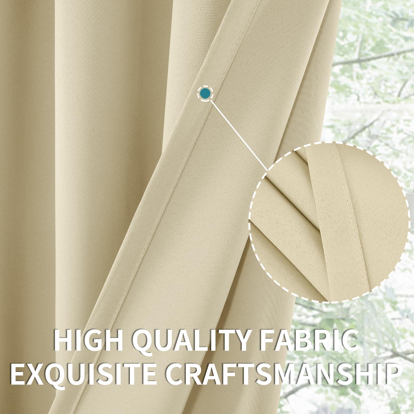 Bgment Short Blackout Curtains 48 Inches Length - Rod Pocket Thermal Insulated Room Darkening Window Drapes For Kitchen Bedroom Bathroom, Grey, 2 Panels, 42 X 48 Inch