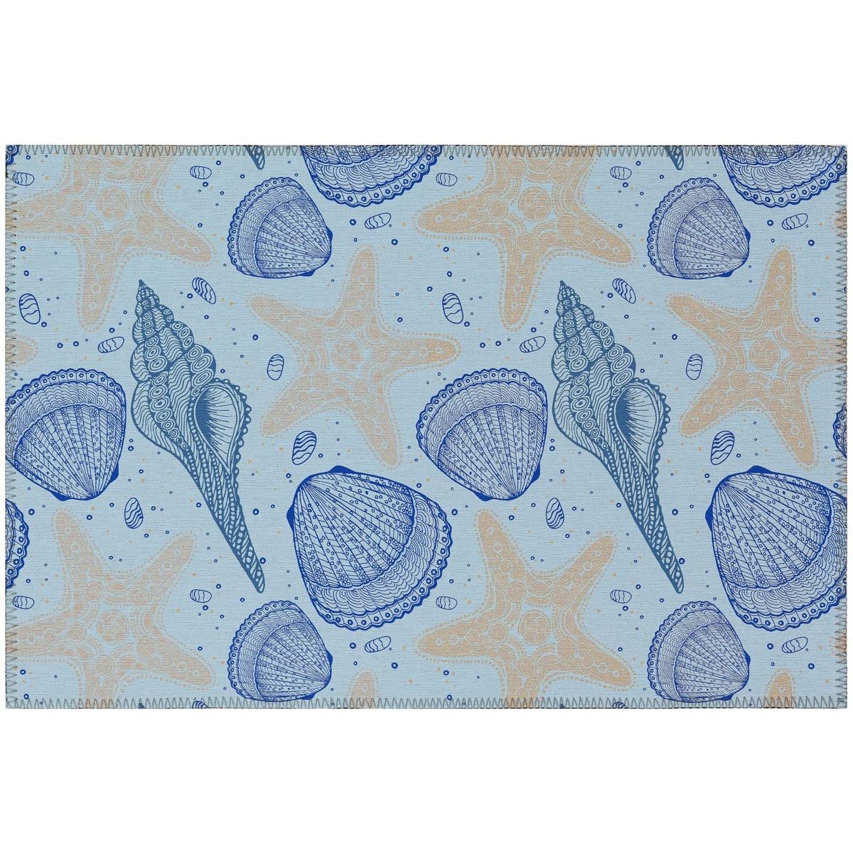 Seabreeze Sz4 Blue Coastal Rug Rectangle 3' X 5'