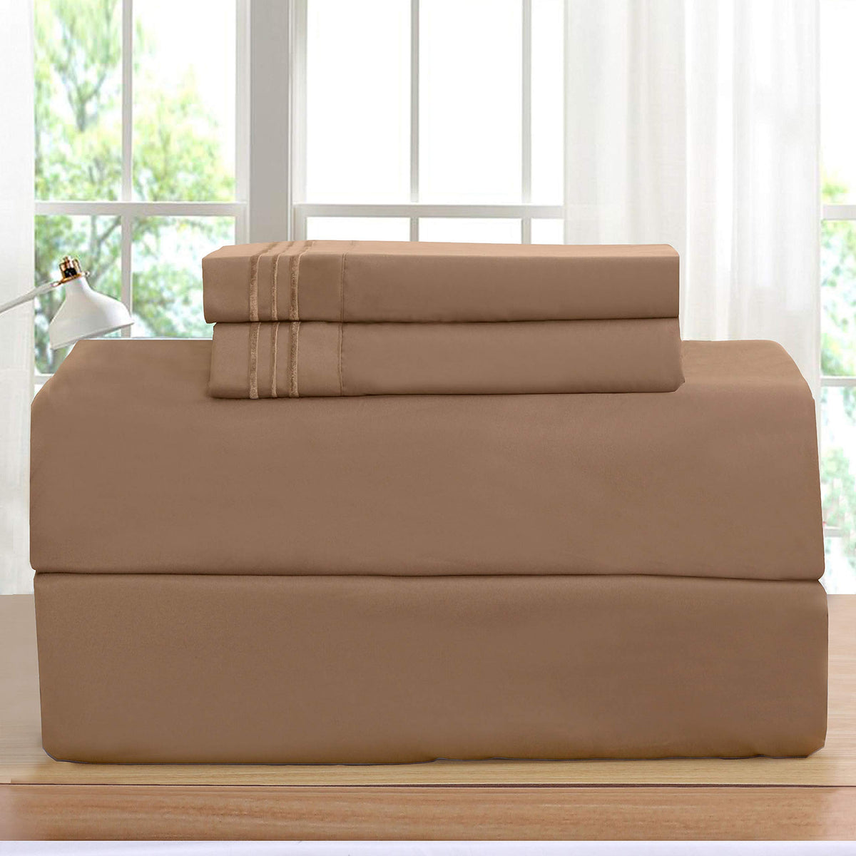Elegant Comfort Luxurious Bed Sheets Set On Amazon 1500 Premier Wrinkle,Fade And Stain Resistant 4-Piece Bed Sheet Set, Deep Poc