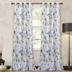 Mysky Home 102 Inch Long Floral Curtains For Living Room Bedroom Curtains Thermal Insulated Light Blocking Window Curtains For Dining Room Patio Grommet Drapes, 2 Panels, Yellow And Blue