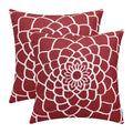 Calitime Pack Of 2 Soft Canvas Throw Pillow Covers Cases For Couch Sofa Home Decor Dahlia Floral Outline Both Sides Print 16 X 1