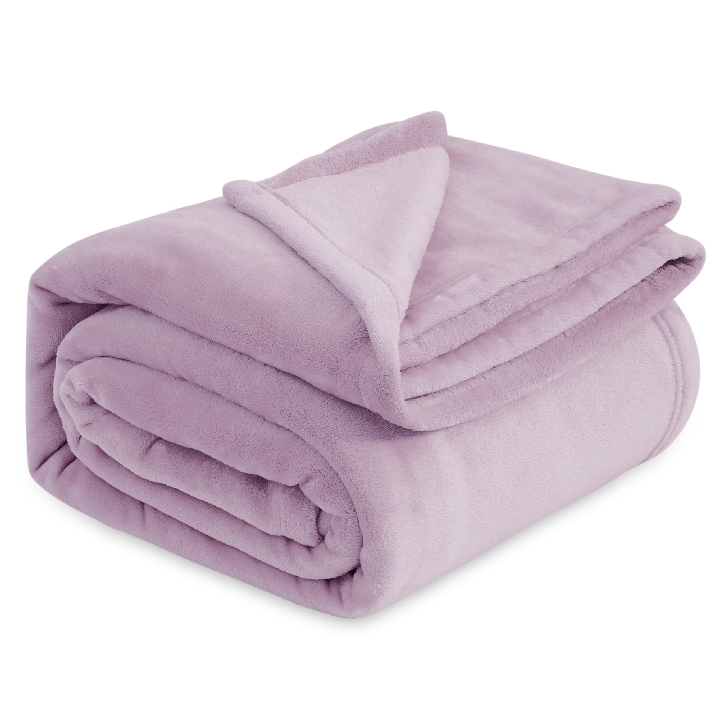Bedsure Fleece Blanket Queen Blanket Lilac Lavender - Bed Blanket Soft Lightweight Plush Fuzzy Cozy Luxury Microfiber, 90X90 Inc