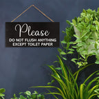 Jennygems Sensitive Plumbing Bathroom Sign, Do Not Flush Except Toilet Paper Sign, For Septic System, Vacation Rentals, Rv And C
