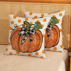 Gohdiwh Fall Pillow Covers 20X20 Set Of 2 Orange Pumpkin Leaf And Polka Dot Fall Decor Pillowcase Autumn Thanksgiving Decorative