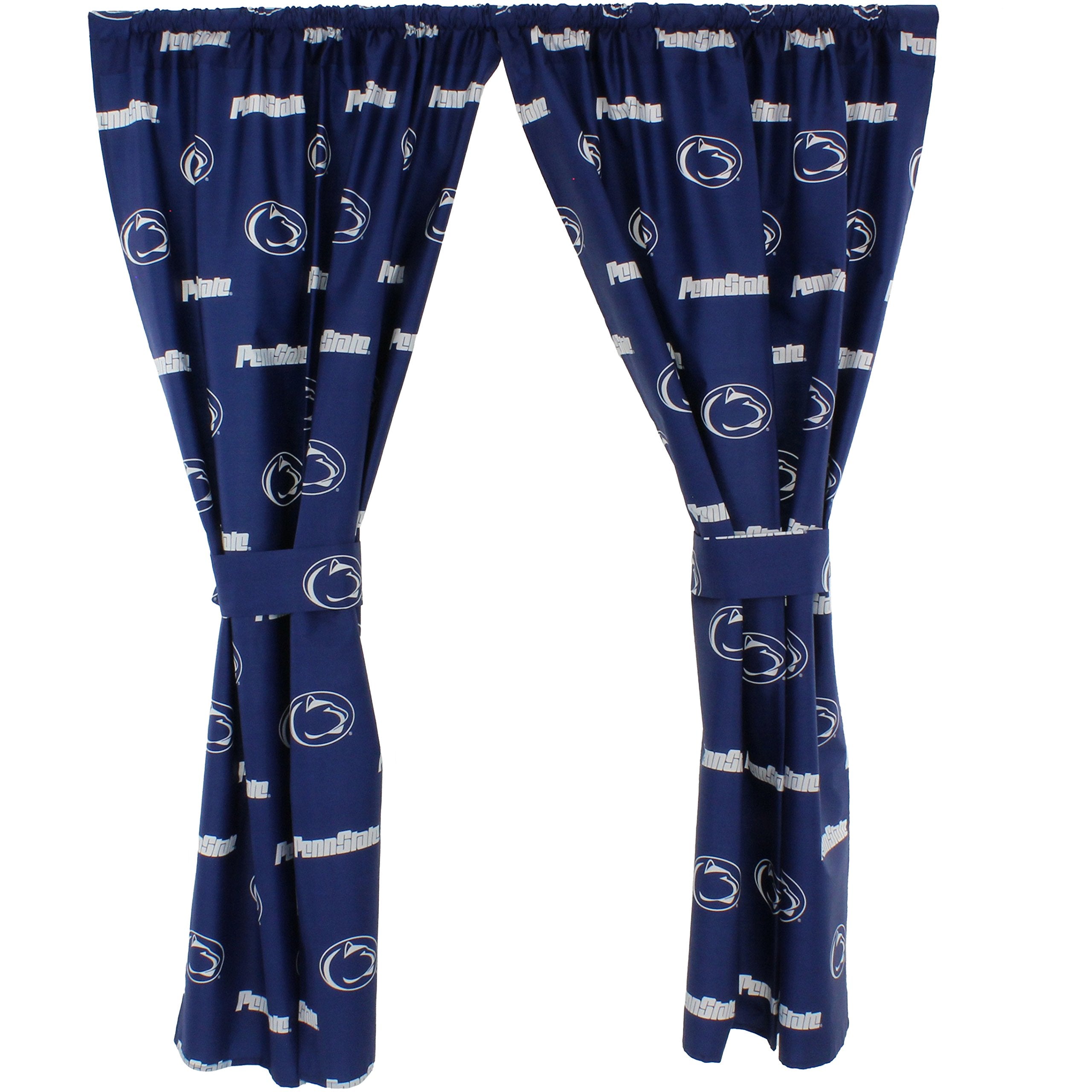 College Covers Everything Comfy Penn State Nittany Lions Curtain Panel Set, 2 Panels, 2 Matching Tie Backs, 42 Inches Wide By 84