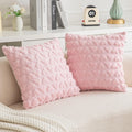 Aqothes Set Of 2 Heart Love Cute Pink Decorative Valentines Throw Pillow Covers 20X20, Soft Plush Faux Fur Wool Pillow Covers Fo