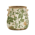 6.5In. Tuscan Ceramic Green Scroll Planter