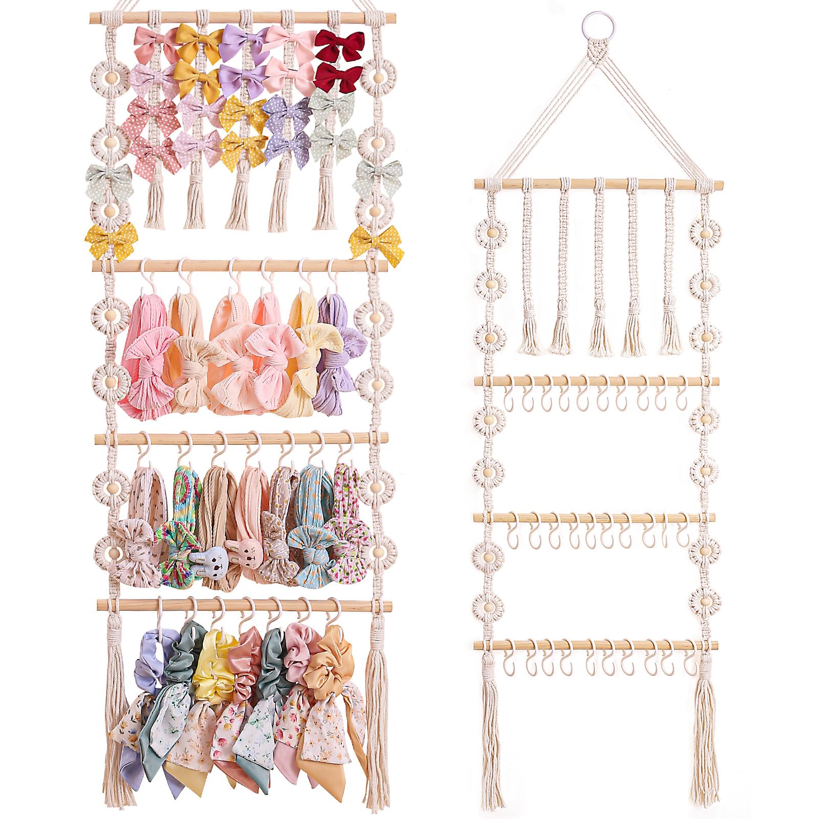 GRDYEAAR Bow Organizer for Girls, Claw Clip Organizer, Bow Hanger for Girls, Baby Girl Nursery Decor, Toddler Hair Accessory Org