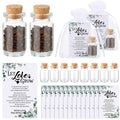 Jinei 100 Sets Wedding Favors for Guests 100 Small Glass Bottles Clear Vials with Cork Stopper 100 Wedding Let Love Grow Cards a