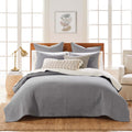 Levtex Home - Cross Stitch Grey With White Contrast Quilt Set - 100% Cotton - Full/Queen Quilt (88X92In.) + 2 Standard Shams (26