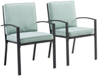 Crosley Furniture Kaplan 2-Piece Outdoor Chair Set, Dining Patio Chairs For Deck, Backyard, Oiled Bronze With Mist Cushions