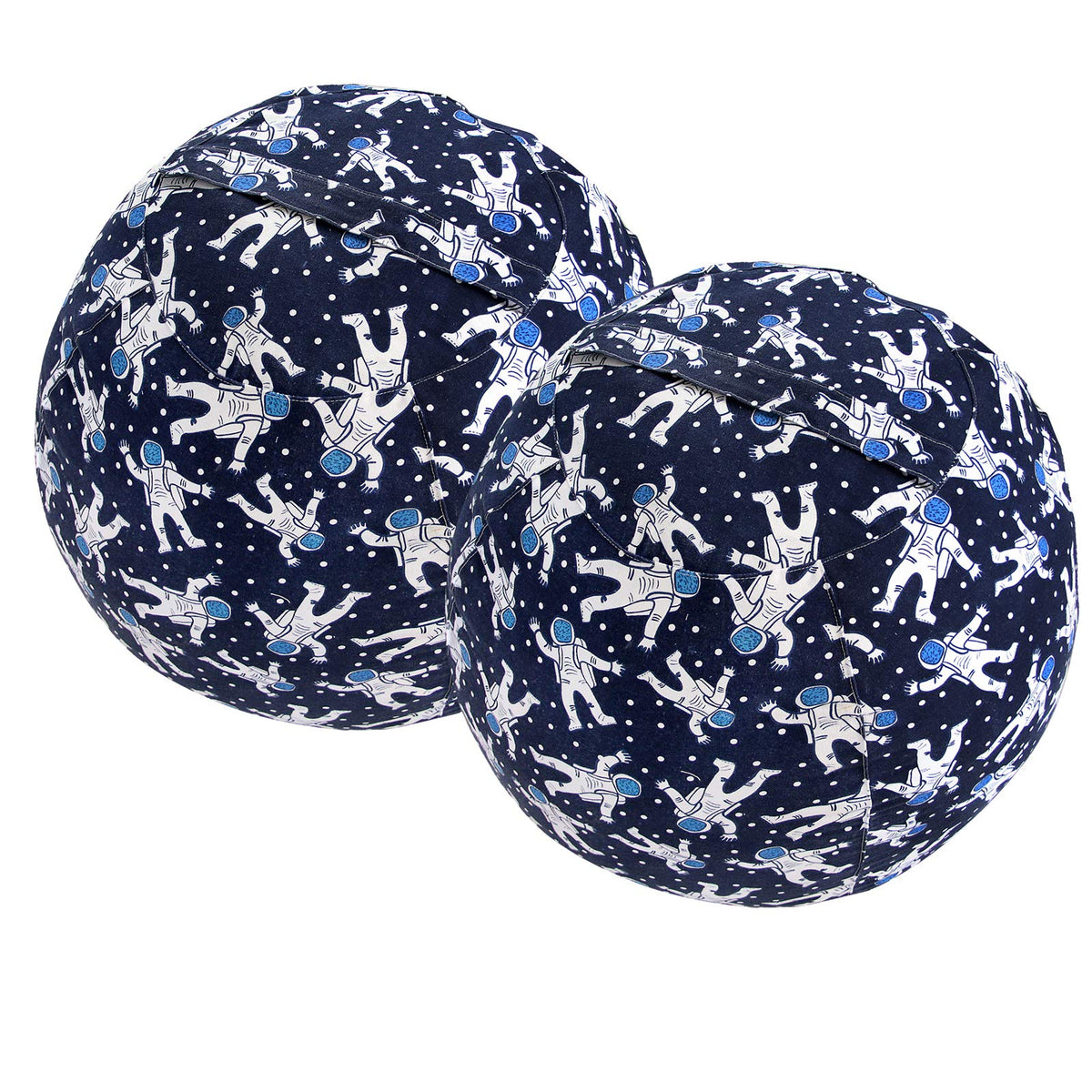 Miaowater 2 Pcs Stuffed Animal Storage Bean Bag Chair Cover, Cotton Canvas Beanbag With Zipper For Organizing Kid'S And Adults Room Blue Astronaut 24'