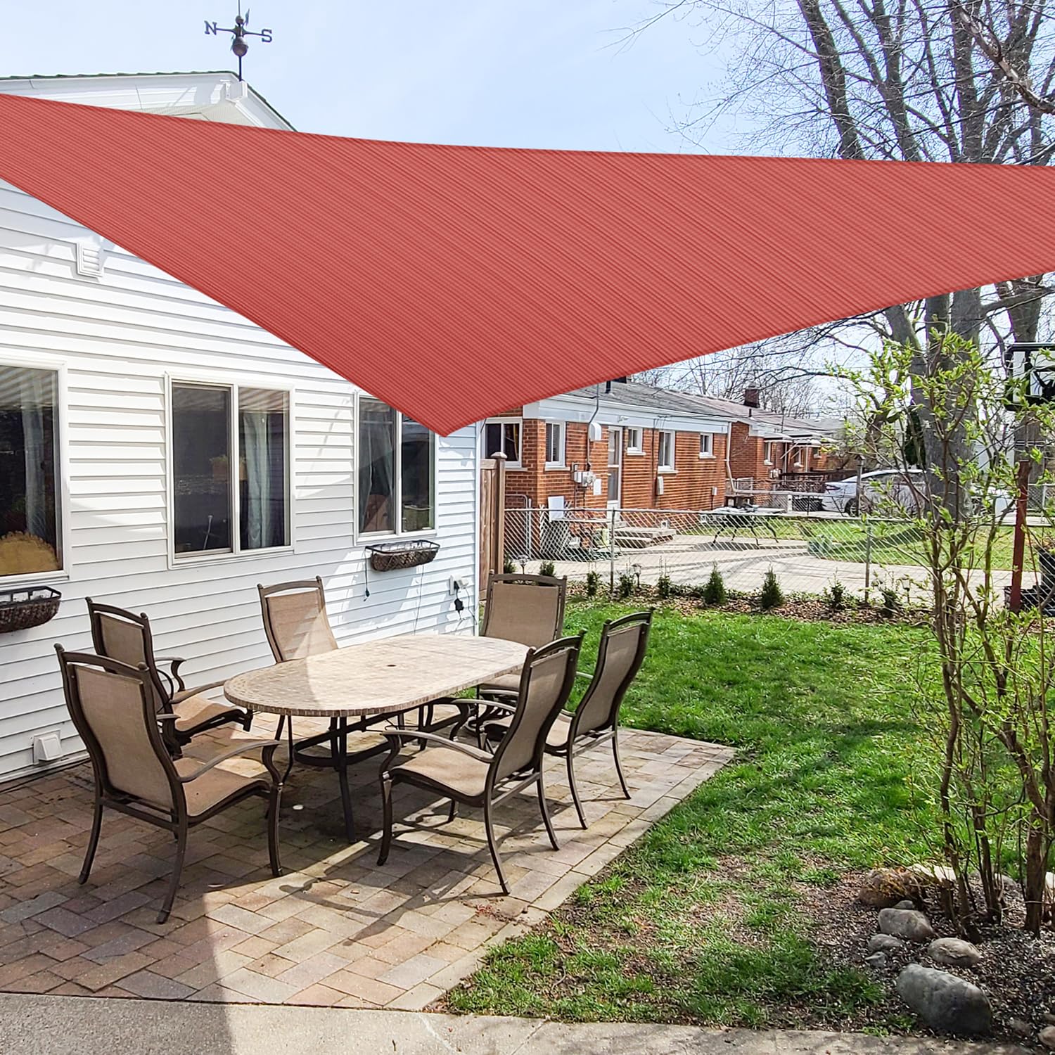 Windscreen4Less 2 ' X 2 ' X 2 ' Sun Shade Sail Triangle Outdoor Canopy Cover Uv Block For Backyard Porch Pergola Deck Garden Pat