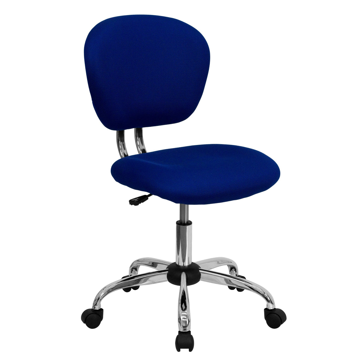 Flash Furniture Beverly Mid-Back Blue Mesh Padded Swivel Task Office Chair with Chrome Base