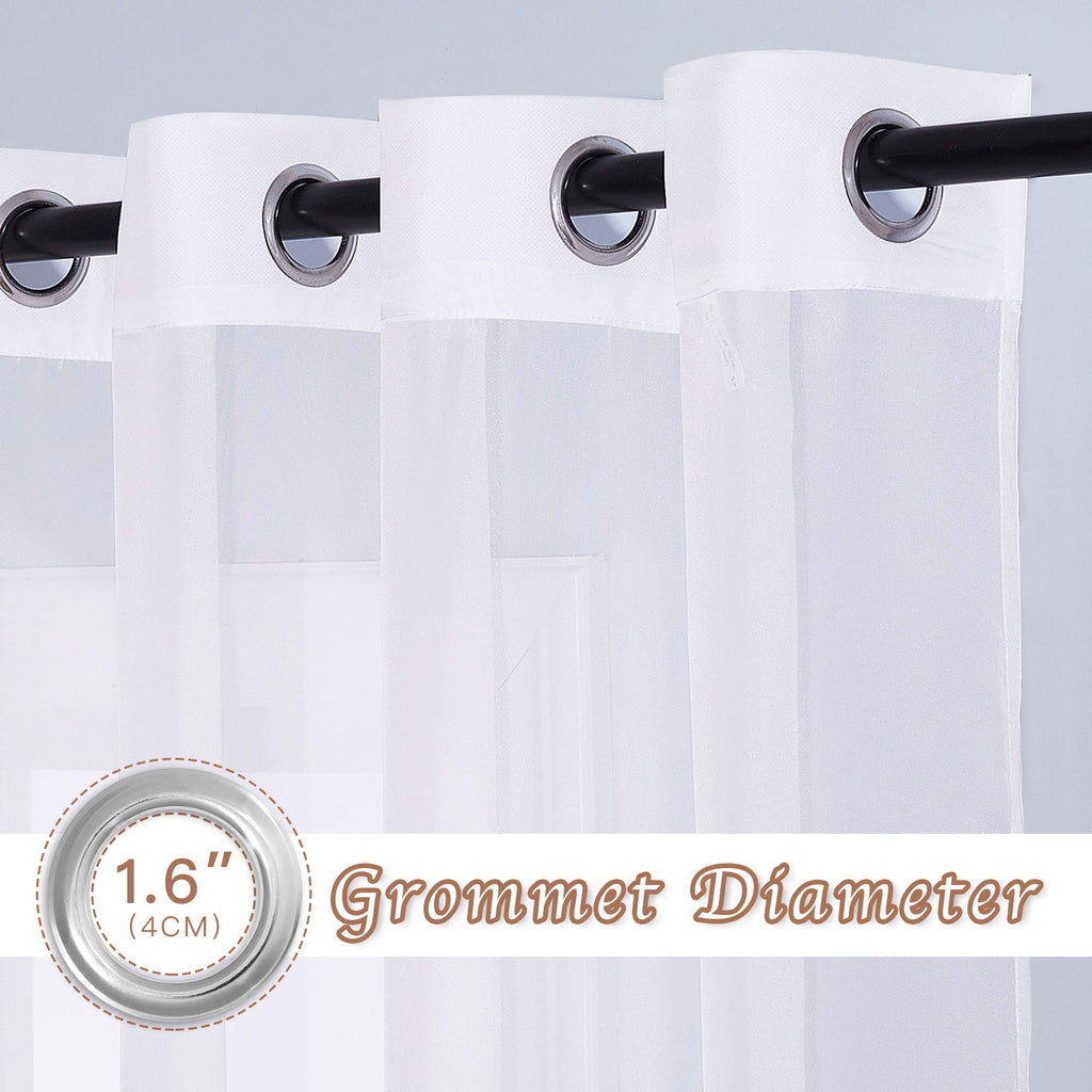 Nicetown Sheer Curtains For Patio Door - Ring Top Voile Textured Soft Lightweight Curtains And Drapes Elegant For Bedroom/Kitche
