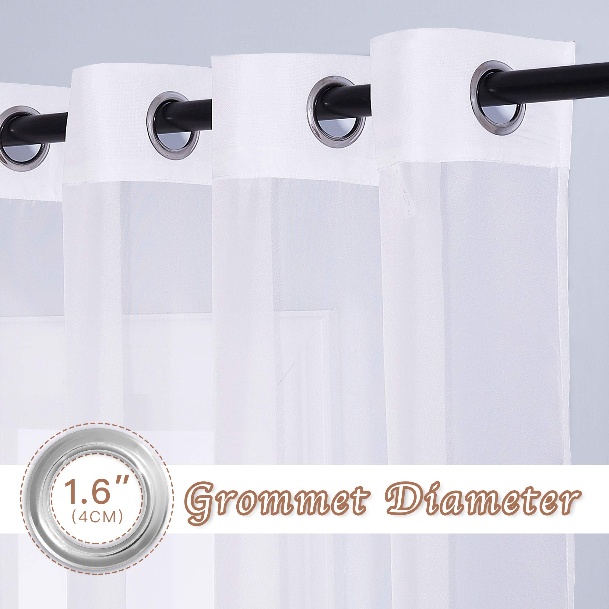Nicetown Sheer Curtains For Patio Door - Ring Top Voile Textured Soft Lightweight Curtains And Drapes Elegant For Bedroom/Kitche