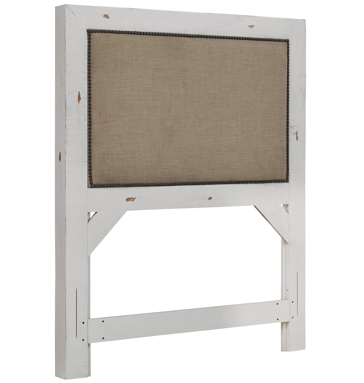 Progressive Furniture Willow Twin Upholstered Headboard In Distressed White