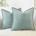 Decoruhome Valentine'S Day Chenille Soft Throw Pillow Covers 24X24 Set Of 2, Farmhouse Velvet Spring Pillow Covers, Decorative Square Pillow Covers With Stitched Edge For Couch Sofa Bed, Blush Pink